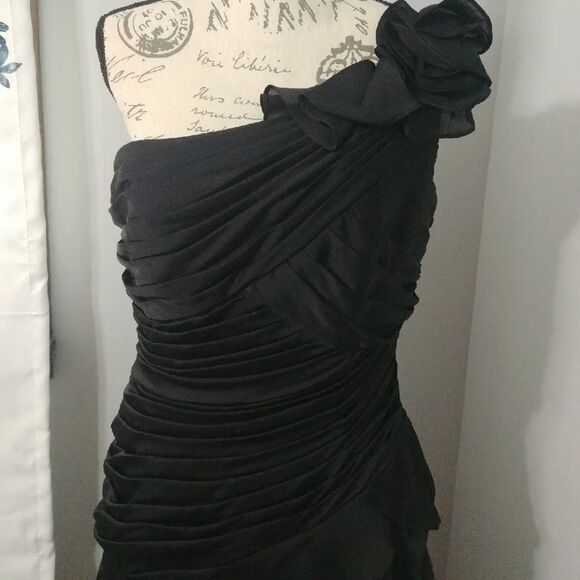 NWT Jade black one shoulder chiffon special occasion 10 - Picture 2 of 13